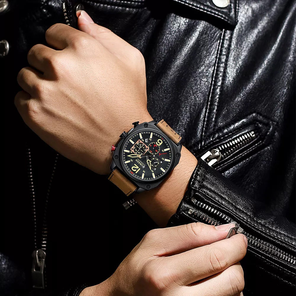 Reloj Curren 8398 Clásico Cuarzo cuero