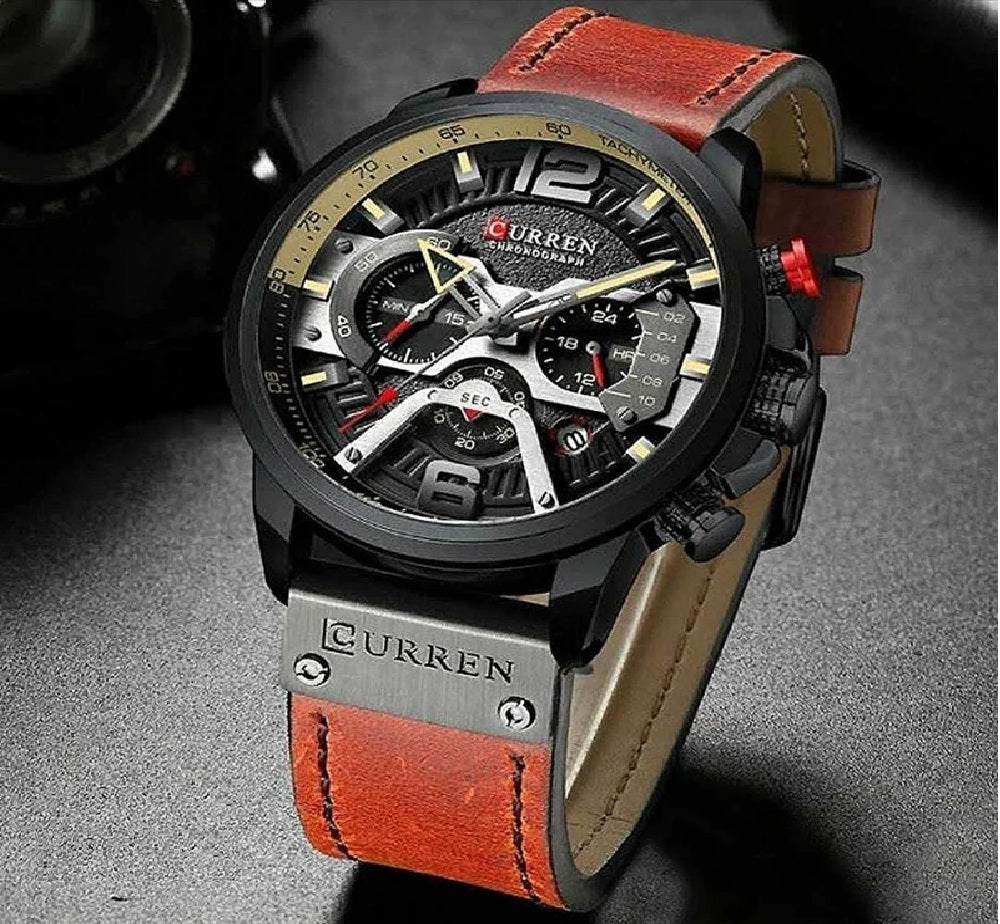 Reloj Curren 8329 Cronografo Cuero